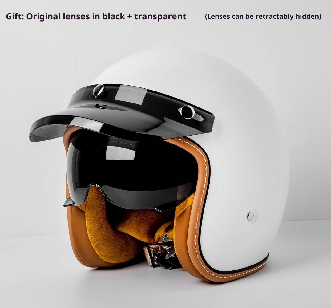 Motorcycle Helmet Motorcycle Helmet Men's And Women's Electric Car Built-in Goggles