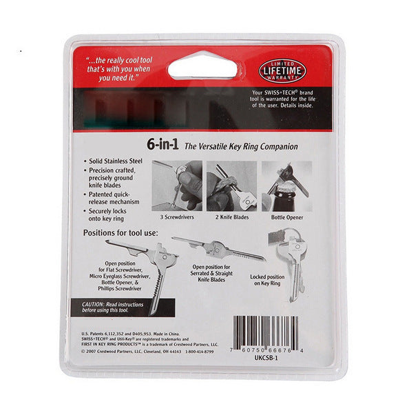 Multipurpose Keychain Key Survive Pocket Opener Shape Mini Multi Gear Utility Tech Tool Ring Screwdriver